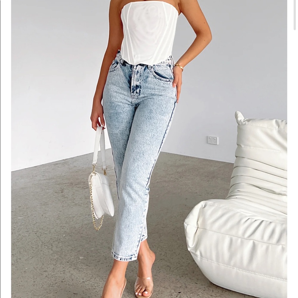Drive Me Crazy Cropped Jeans Mid Blue
